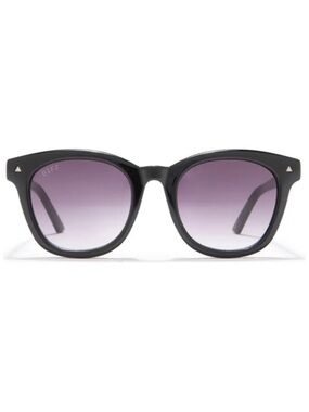 DIFF Quinn Sunglasses Black Frame Grey Gradient Lens Unisex NWT